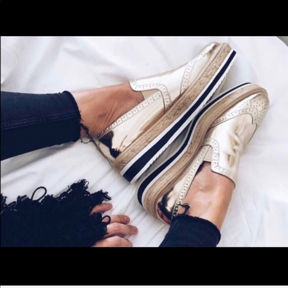 ZARA METALLIC GOLD PLATFORMS